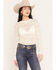 Image #1 - Shyanne Women's Ainsley Floral Tiger Eye Concho Chain Belt, Silver, hi-res