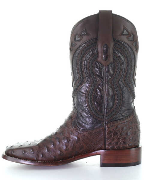 Image #3 - Corral Men's Ostrich overlay Western Boots - Square Toe, Brown, hi-res