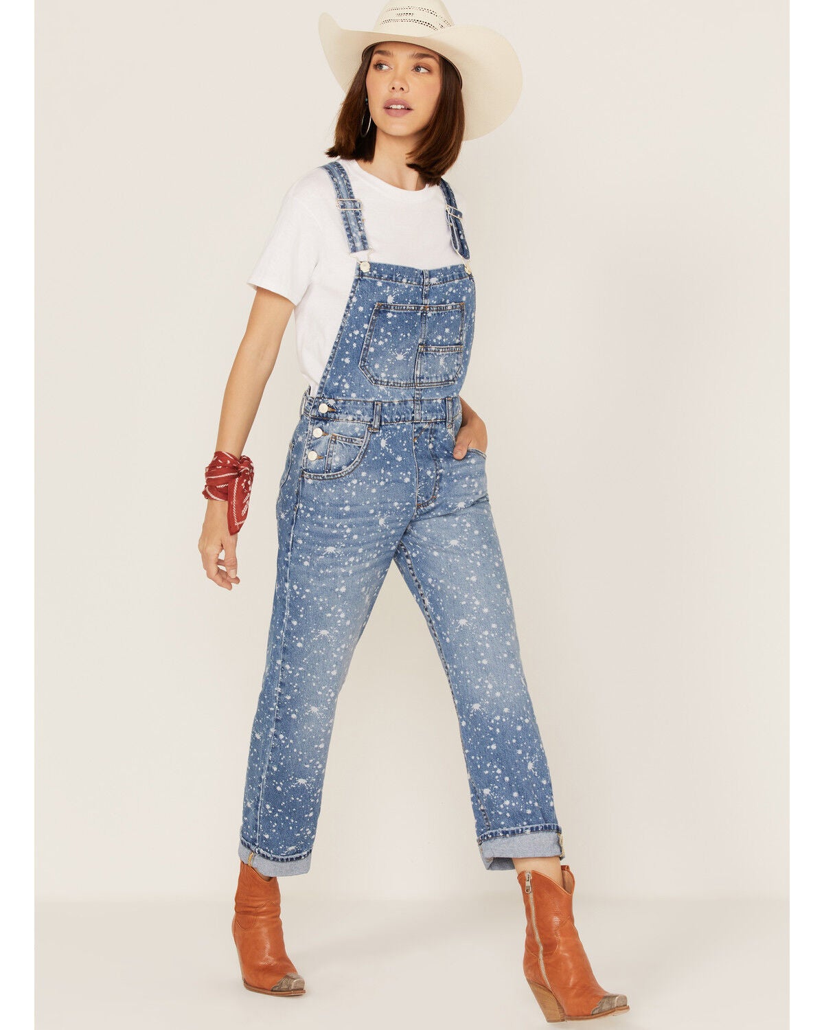Free People Women's Medium Wash Relaxed 