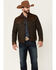Image #1 - Scully Men's Vintage Herringbone Leather Trim Button-Front Jacket , Brown, hi-res
