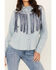 Image #3 - Idyllwind Women's Sutton Embroidered Chambray Fringe Top, Medium Wash, hi-res