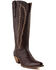 Image #1 - Dan Post Women's Mahan Feather Embroidery Western Boots - Snip Toe, Brown, hi-res