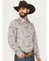 Image #2 - Stetson Men's Medallion Print Long Sleeve Snap Western Shirt, Blue, hi-res