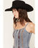 Image #2 - Blue B Women's Denim Embroidered Bustier, Medium Wash, hi-res