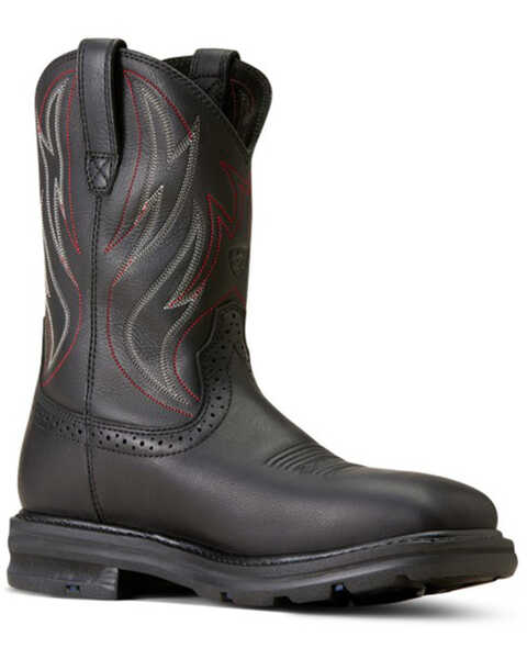 Ariat Men's Sierra Shock Shield Work Boots - Steel Toe , Black, hi-res