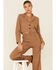 Image #2 - The Now Women's Cropped Blazer, Tan, hi-res
