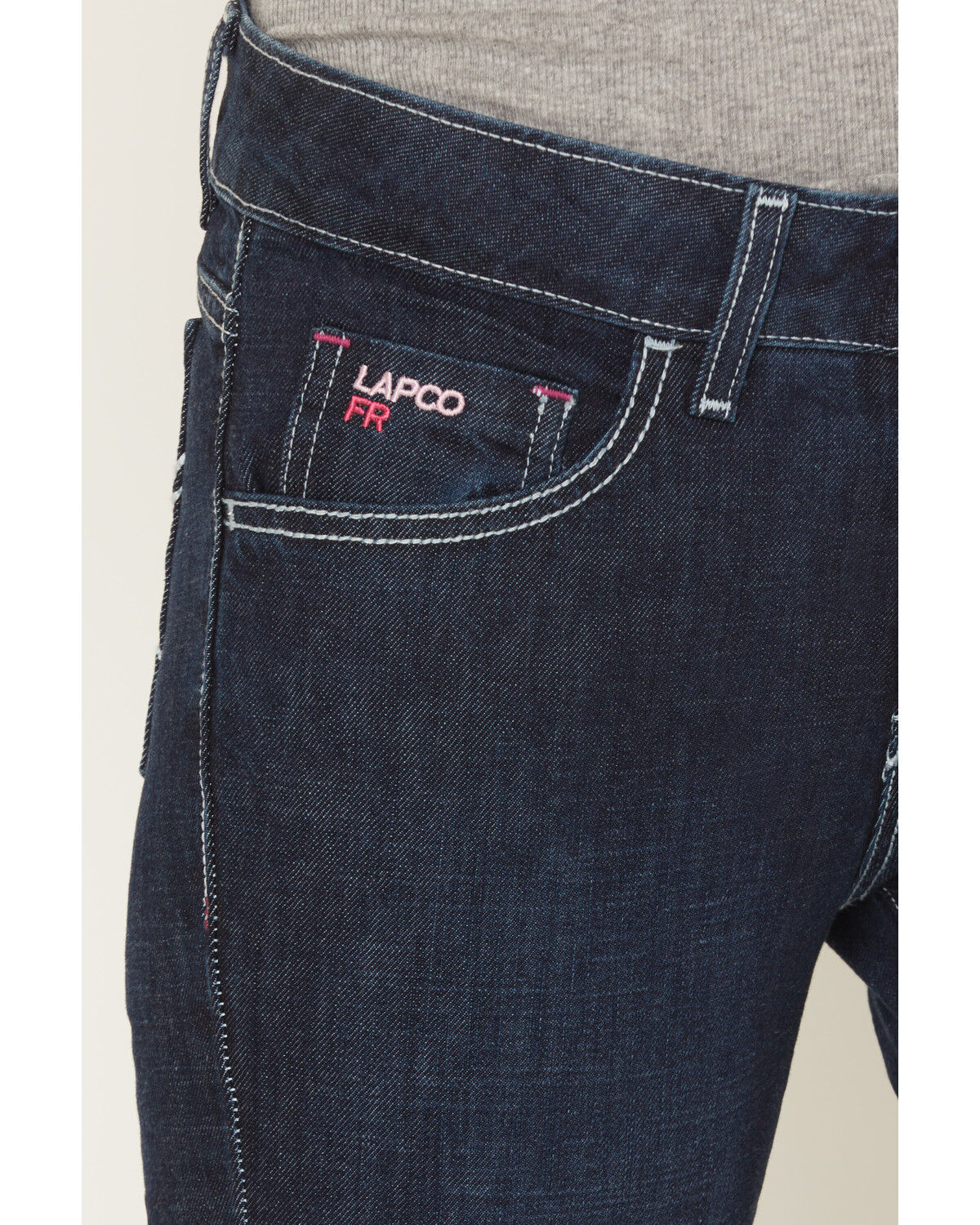 Image #2 - Lapco Women's FR Modern Fit Jeans - Straight Leg, Dark Blue, hi-res