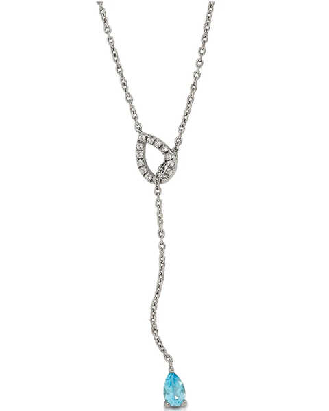 Kelly Herd Women's Blue Topaz Fixed Lariat Silver Necklace, Blue, hi-res