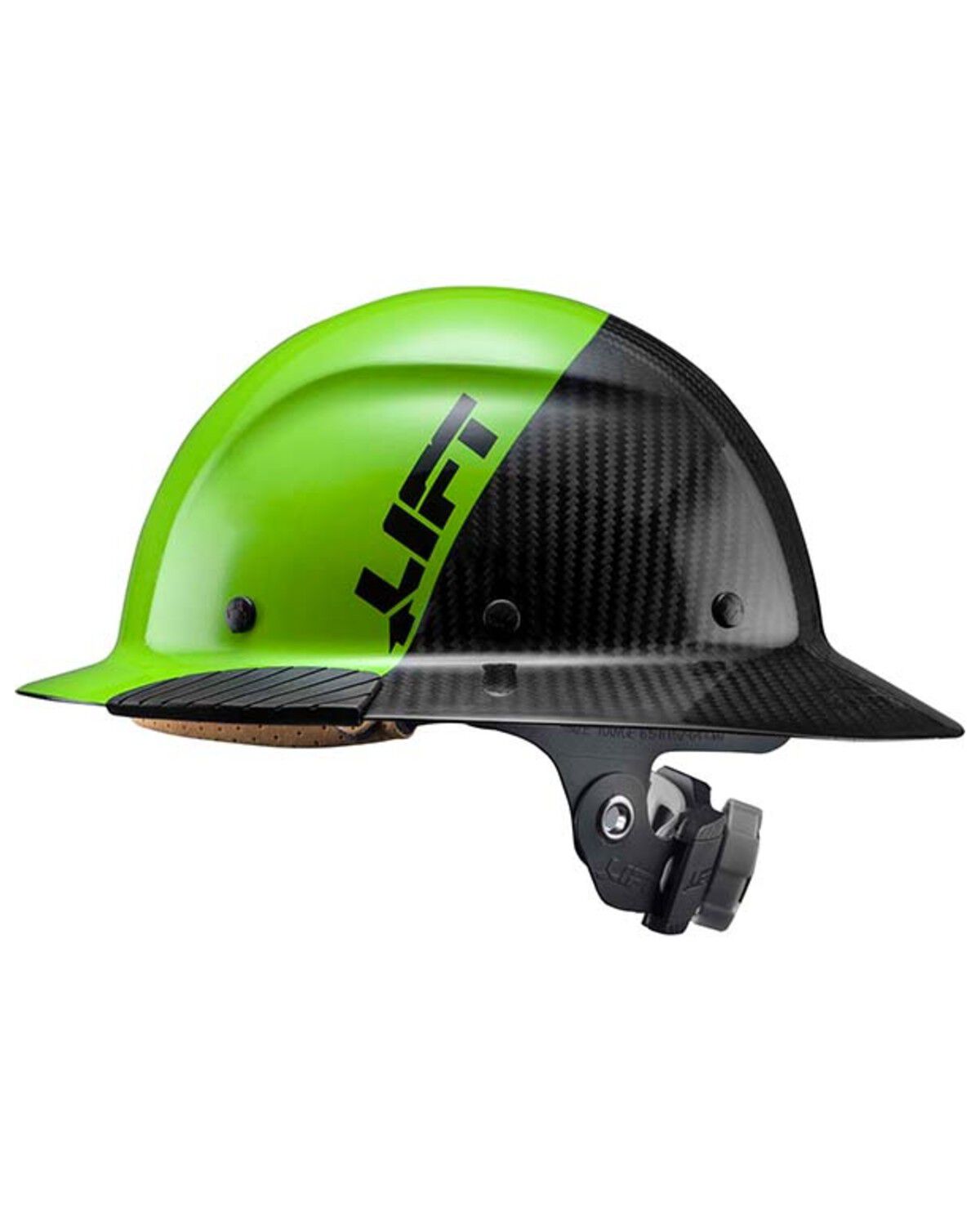 Image #1 - Lift Safety DAX Fifty 50 Carbon Fiber Full Brim Hard Hat, Green, hi-res