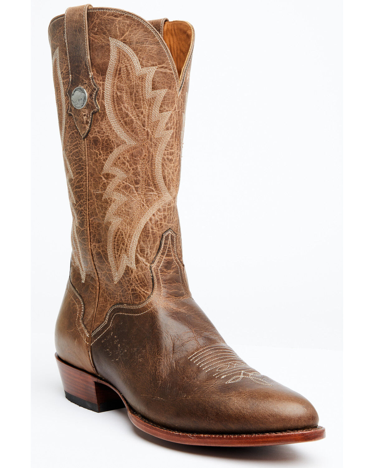 Image #1 - El Dorado Men's Sahara Western Boots - Round Toe, Dark Brown, hi-res