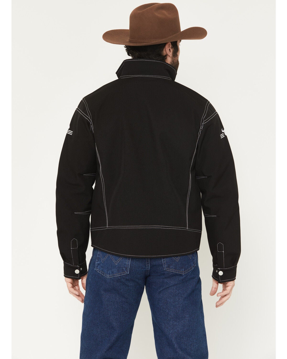 Image #4 - Cowboy Hardware Men's Woodsman Softshell Jacket, Black, hi-res
