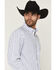 Image #2 - George Strait by Wrangler Stripe Print Long Sleeve Button-Down Stretch Western Shirt, White, hi-res