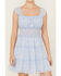 Image #2 - Ash & Violet Women's Floral Print Smocked Waist Mini Dress, Blue, hi-res