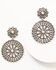 Image #1 - Prime Time Jewelry Women's Concho Silver & Pink Chandelier Earrings, Silver, hi-res