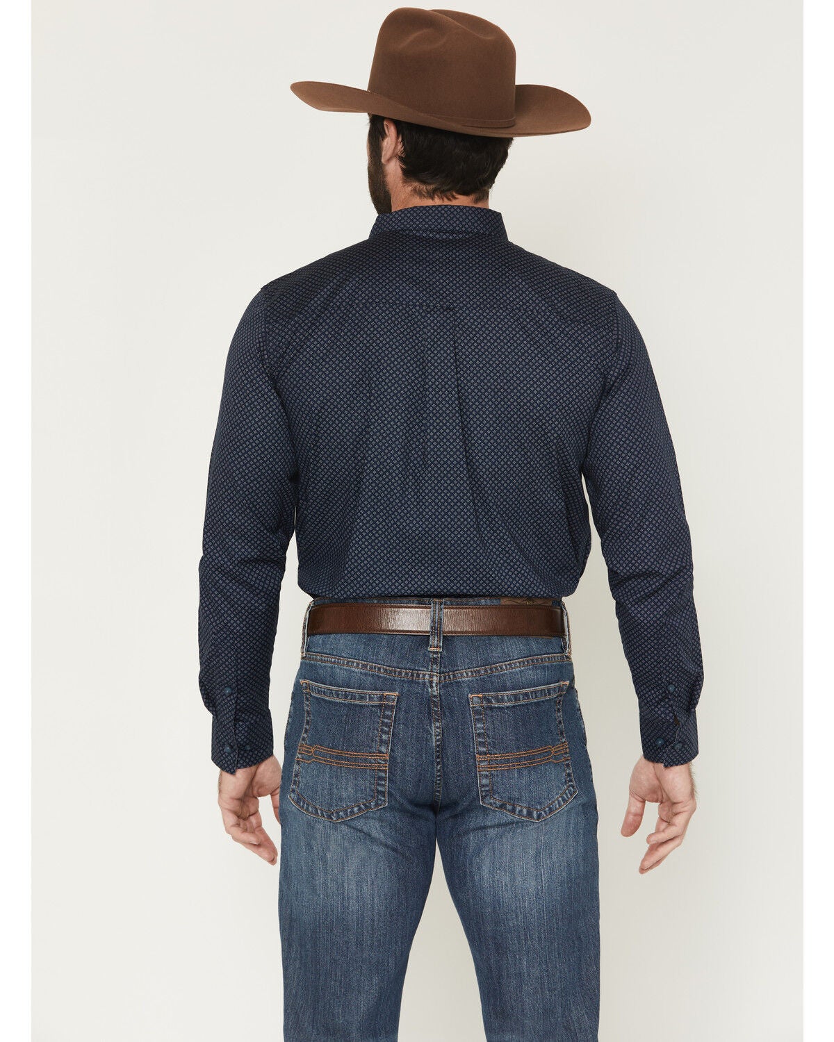 Image #4 - Cody James Men's Tripp Micro Geo Print Long Sleeve Button-Down Stretch Western Shirt, Navy, hi-res