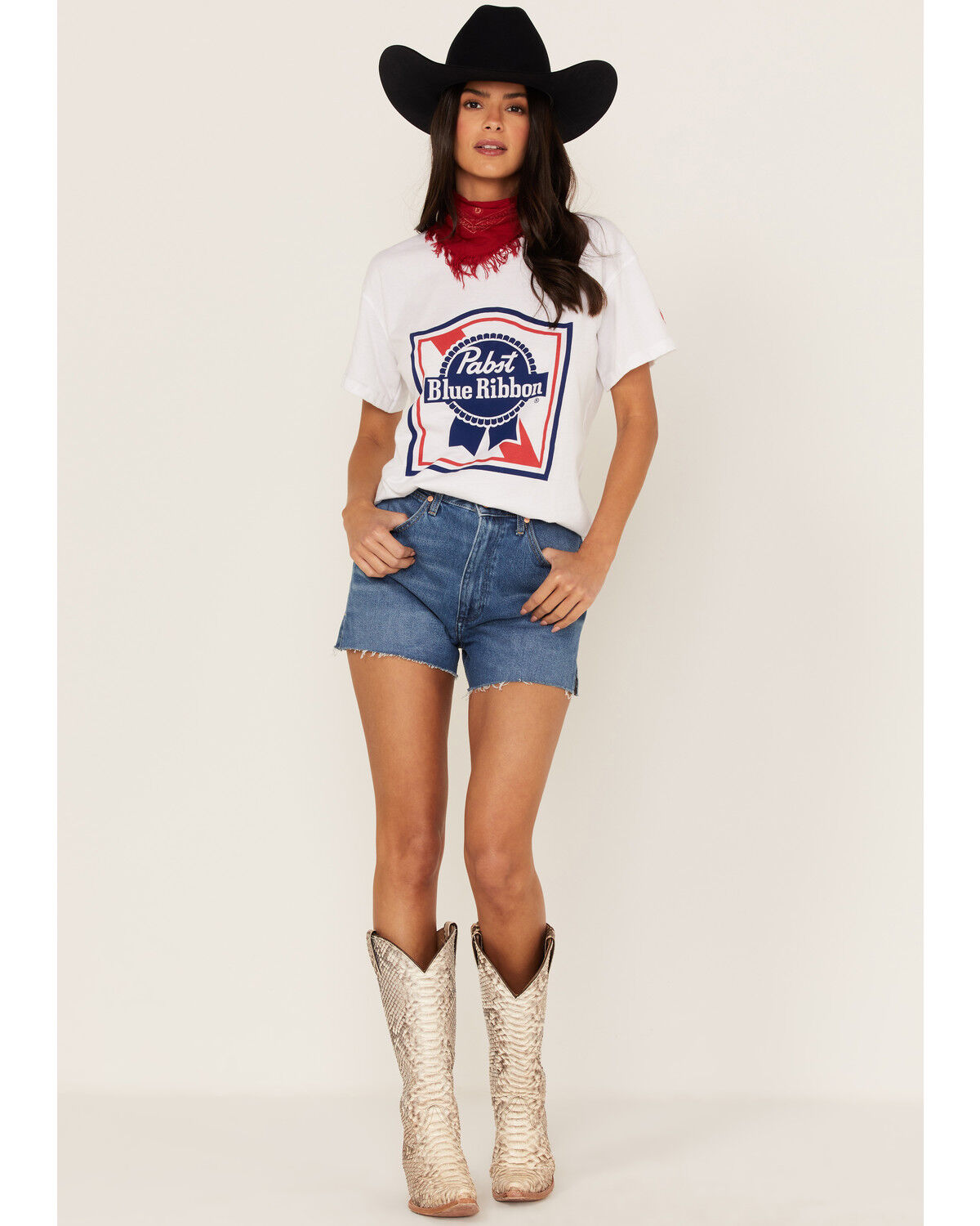 Image #2 - Hooey Women's Boot Barn Exclusive Pabst Logo Short Sleeve Graphic Tee, White, hi-res