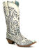 Corral Women's White Turquoise Glitter Chameleon Sun Boots - Snip Toe , White, hi-res