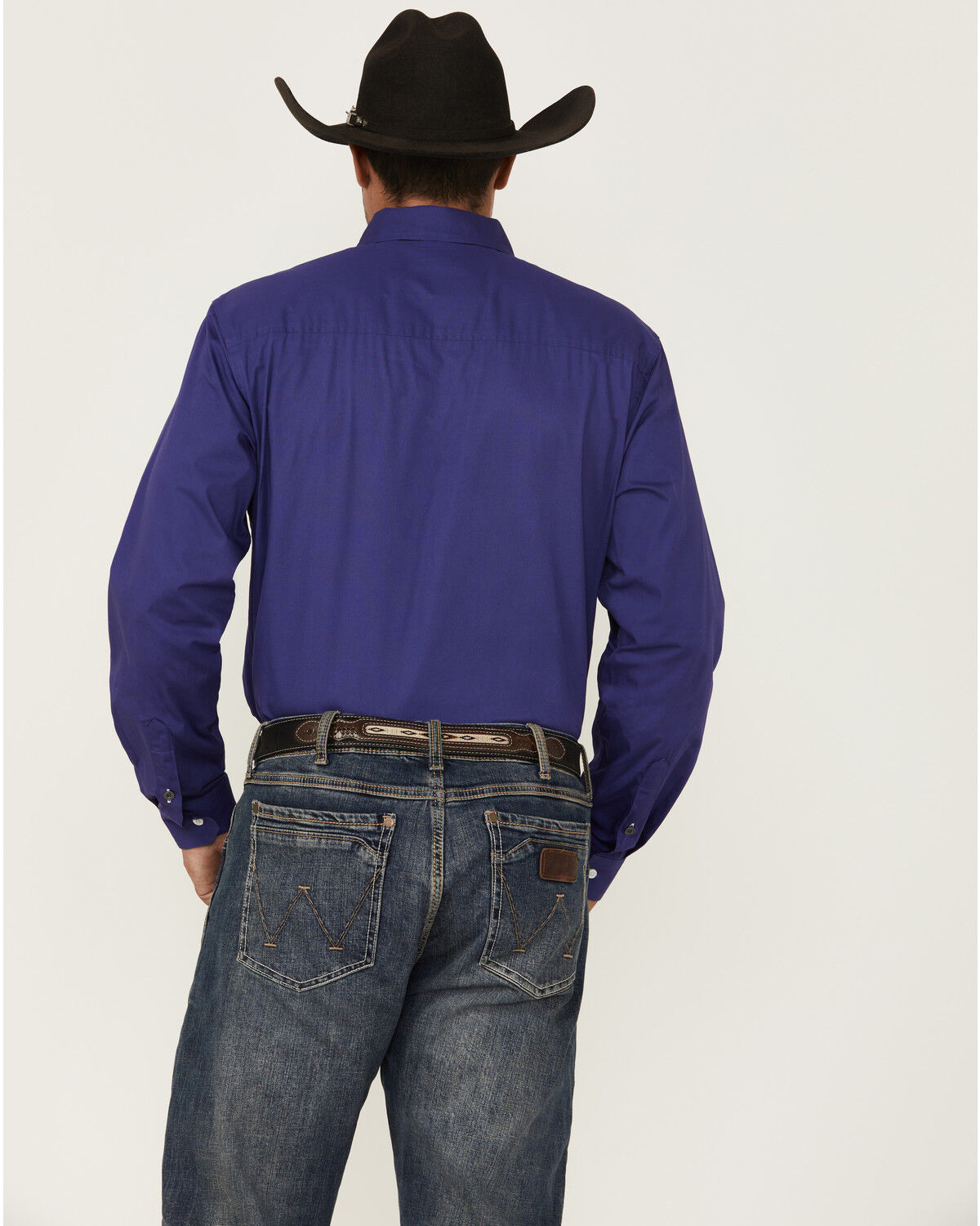 Image #4 - Cinch Men's Solid Long Sleeve Button-Down Western Shirt, Purple, hi-res