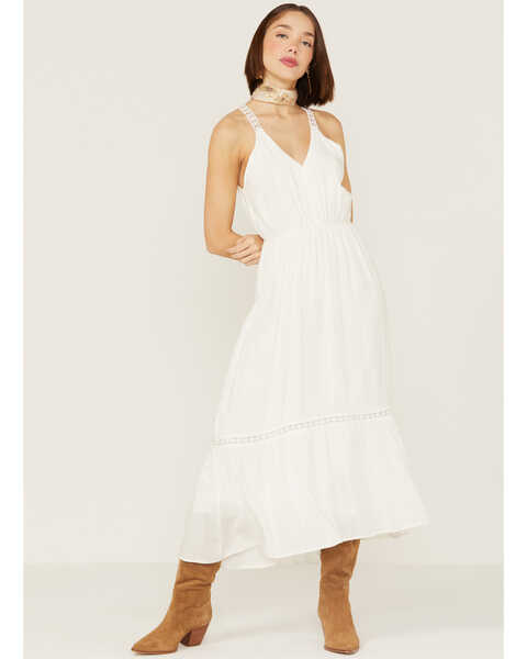 Molly Bracken Women's Lace Trim Maxi Dress, White, hi-res