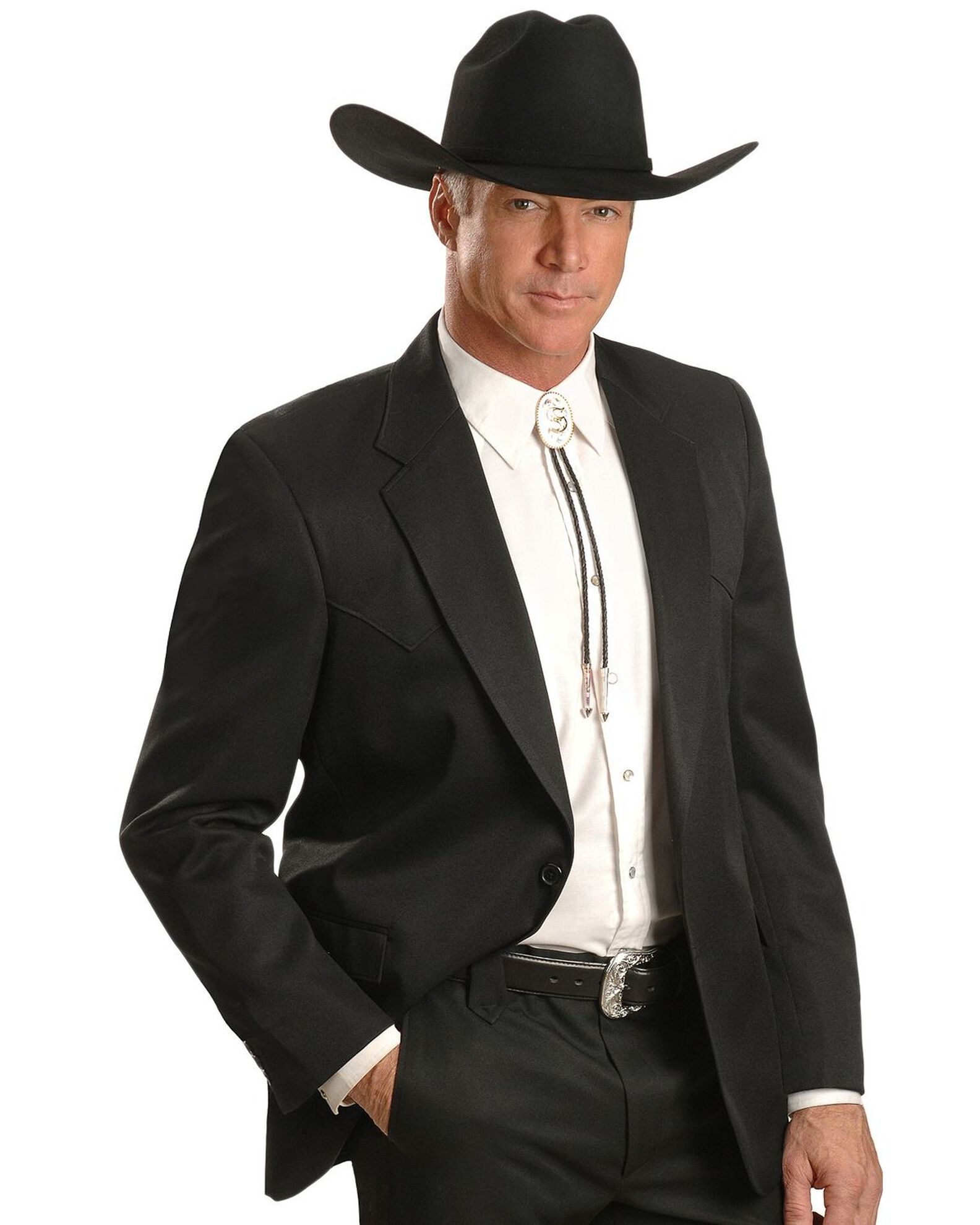 Image #2 - Circle S Men's Lubbock Suit Coat - Big and Tall, Black, hi-res