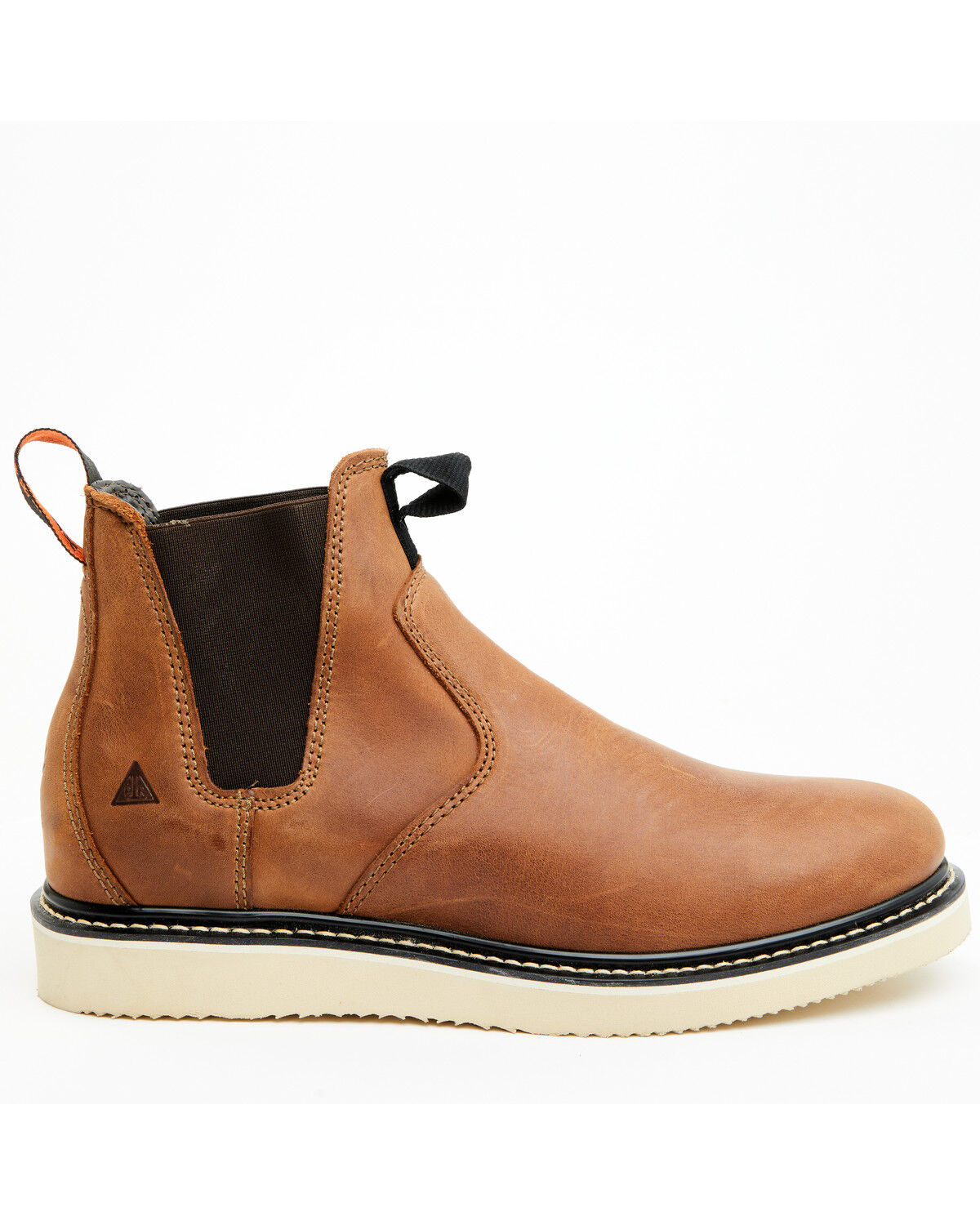 Image #2 - Hawx Men's Crazy Horse Wedge Chelsea Work Boots - Soft Toe, Brown, hi-res