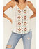 Image #3 - Shyanne Women's Southwestern Beaded Cami, Cream, hi-res