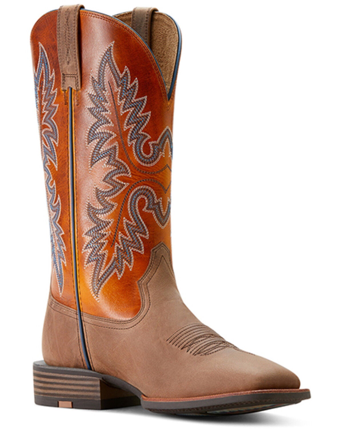 Image #1 - Ariat Men's Hudson Performance Western Boots - Broad Square Toe, Beige, hi-res