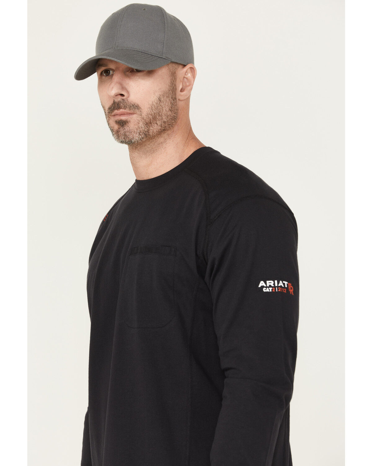 Image #3 - Ariat Men's FR Air USA Scream Long Sleeve Work T-Shirt, Black, hi-res
