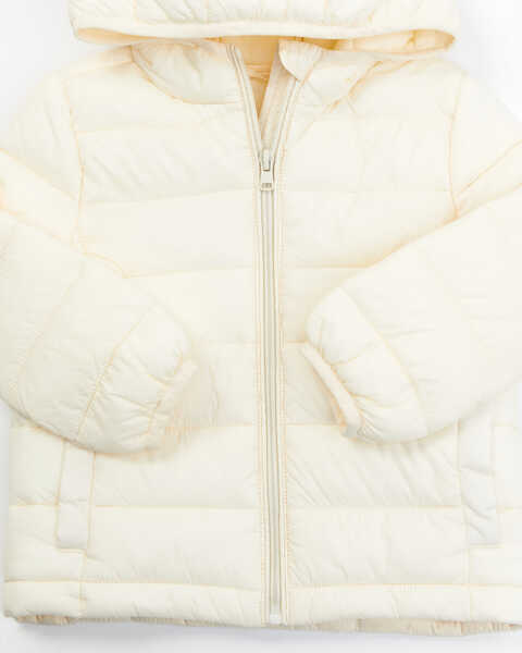 Urban Republic Little Girls' Quilted Packable Puffer Hooded Jacket, Cream, hi-res