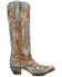Image #2 - Corral Women's Eagle Overlay Tall Western Boots - Snip Toe, Ivory, hi-res