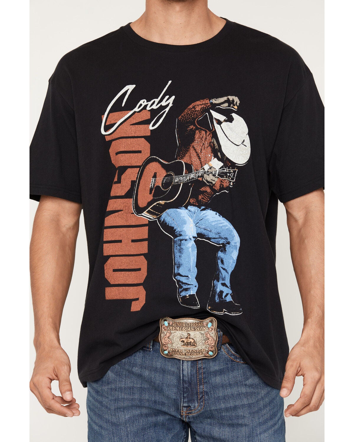 Image #3 - Wrangler Men's Cody Johnson Jump Short Sleeve Graphic T-Shirt, Black, hi-res