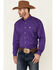 Image #1 - Cinch Men's Solid Long Sleeve Button-Down Western Shirt, Purple, hi-res