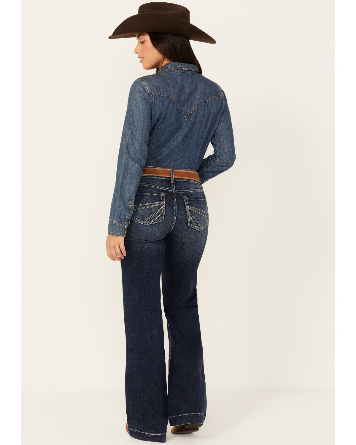 Image #3 - Shyanne Women's Tess Mid Rise Trouser Performance Stretch Denim Jeans, Medium Wash, hi-res