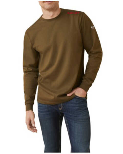 Image #2 - Ariat Men's FR Born For This Long Sleeve Graphic Work T-Shirt , Brown, hi-res
