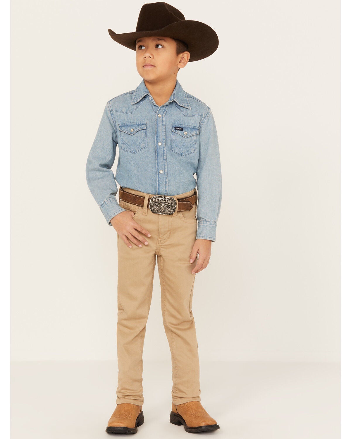 Cody James Little Boys' Dalton Slim Straight Jeans, Tan, hi-res