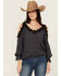 Image #1 - Wild Moss Women's Cold Shoulder Top, Navy, hi-res