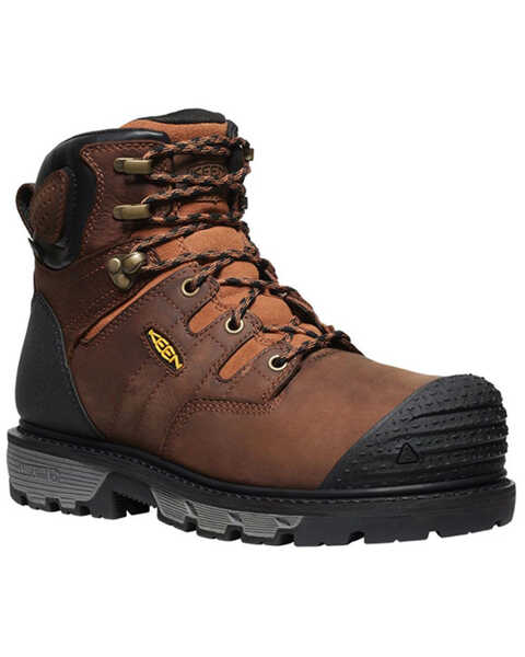Image #1 - Keen Men's 6" Camden Waterproof Work Boots - Carbon Fiber Toe, Brown, hi-res