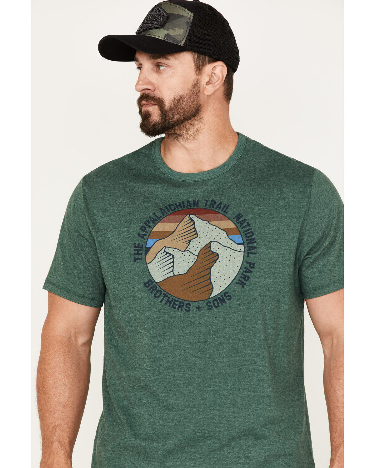 Image #3 - Brothers and Sons Men's Appalachian Trail National Park Graphic T-Shirt, Forest Green, hi-res