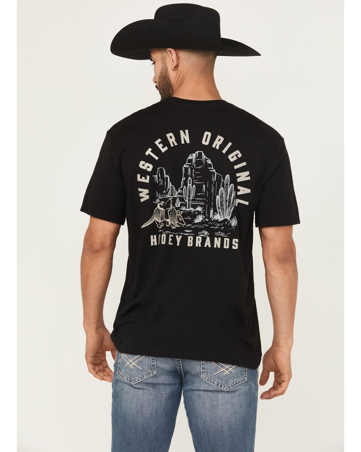 Hooey Men's Desert Dillo Short Sleeve Graphic T-Shirt, Black, hi-res