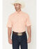 Image #1 - George Strait by Wrangler Men's Geo Print Short Sleeve Button-Down Stretch Western Shirt, Orange, hi-res