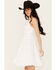 Image #2 - Angie Women's Eyelet Knot Front Mini Dress, White, hi-res