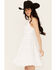 Image #2 - Angie Women's Eyelet Knot Front Dress, White, hi-res