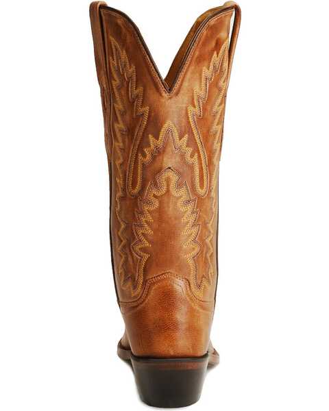 Image #7 - Old West Women's Distressed Leather Western Boots - Snip Toe, Tan, hi-res
