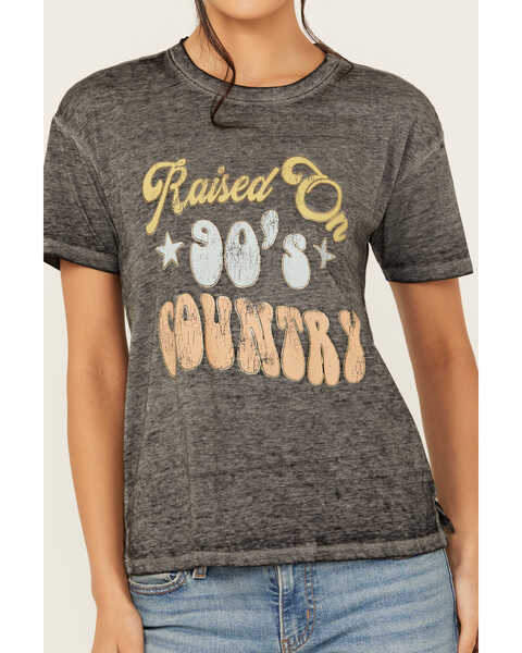 Blended Women's Raised On 90's Country Short Sleeve Graphic Tee, Black, hi-res