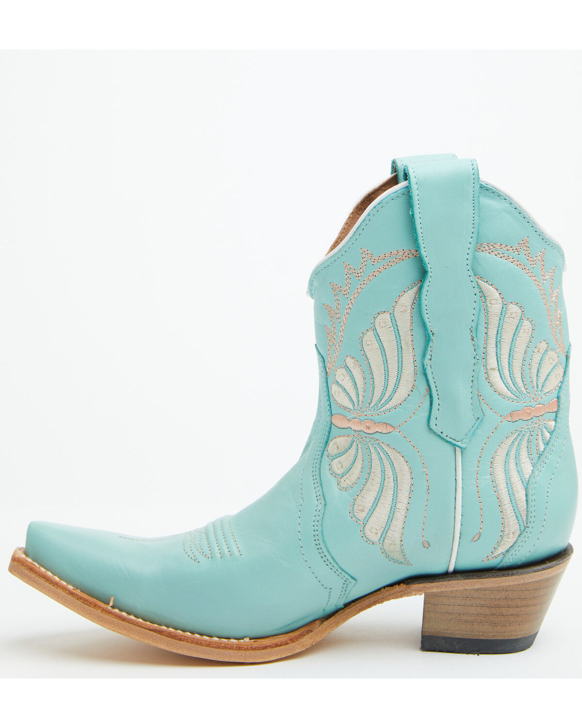 Image #3 - Circle G Women's Butterfly Western Booties - Snip Toe, Mint, hi-res