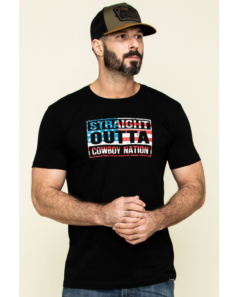Cody James Men's Straight Outta Flag Graphic Short Sleeve T-Shirt , Black, hi-res