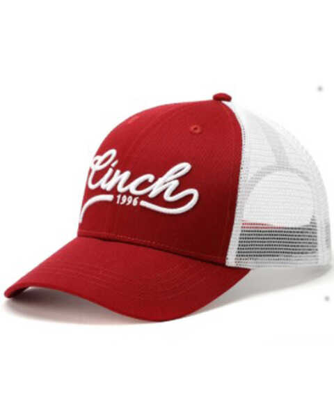 Cinch Men's Embroidered Logo Mesh Back Baseball Cap, Burgundy, hi-res