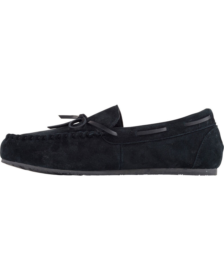 Lamo Footwear Men's Aiden Suede Lace Moccasins - Moc Toe, Black, hi-res