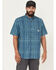 Image #1 - Carhartt Men's Plaid Print Loose Fit Midweight Short Sleeve Button-Down Work Shirt, Blue, hi-res