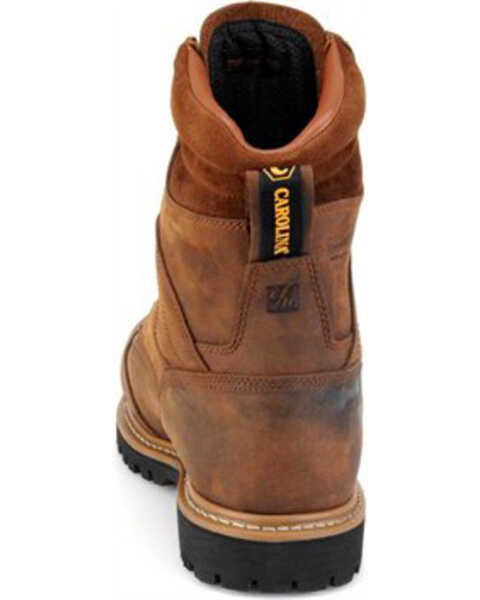 Image #7 - Carolina Men's 8" Waterproof Insulated Internal Met Guard Boots - Composite Toe, Brown, hi-res